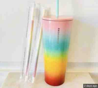 Starbucks Stainless Steel NEW Rainbow Cold Cup Tumbler Venti 24oz Summer 2019 - Sold on eBay Jun, 18th 2019 for $39.99