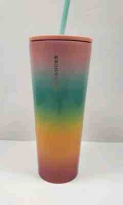 NEW Starbucks Rainbow VENTI 24oz Stainless Steel Tumbler Cold Cup - Sold on eBay Jun, 18th 2019 for $35.00