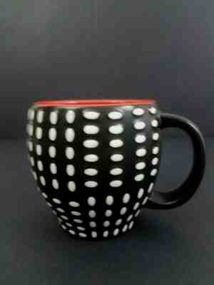 New Bone China Starbucks Coffee Mug 2008 Black Red White Dot  - Sold on eBay Jun, 17th 2019 for $19.90