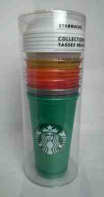 Starbucks 2018 Reusable Grande Cups Multi Colored Traveler Drink Set of 6 - Sold on eBay Jun, 17th 2019 for $19.99