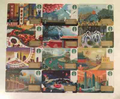 Starbucks CHIN City Card Lot Set 12 Cards PIN INTACT - Sold on eBay Jun, 17th 2019 for $27.99
