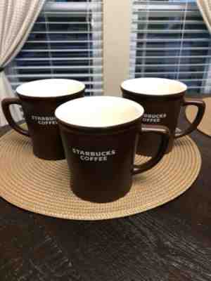 Lot Of 3 Starbucks Coffee Cup 2008 Chocolate Brown White 16oz Ceramic Mug - Sold on eBay Jun, 17th 2019 for $29.99