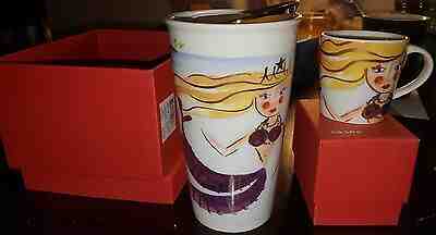 NEW NIB 2015 STARBUCKS MERMAID SIREN CERAMIC TRAVEL TUMBLER + Demitasse - Sold on eBay Jun, 17th 2019 for $19.99