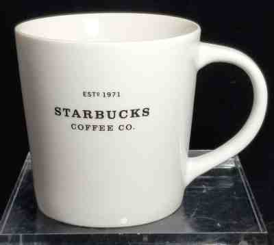 Starbucks Coffee 2010 White New Bone China Mug Estd 1971 16oz Black Lettering - Sold on eBay Jun, 17th 2019 for $22.95
