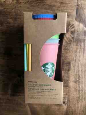 BRAND-NEW Starbucks Color-Changing Cold Cups 2019 Reusable Venti 24oz 5-count - Sold on eBay Jun, 17th 2019 for $75.00