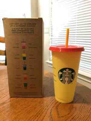 Starbucks Reusable COLOR CHANGING 1 Cold Cup 24oz - Citron Emerald Single - Sold on eBay Jun, 17th 2019 for $20.00