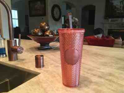 Brand New Starbucks 2019 Rose Gold Pink Radiant Sparkling Jeweled 24oz Tumbler - Sold on eBay Jun, 17th 2019 for $25.00
