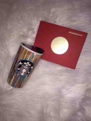 "New" Starbucks Ceramic Travel Mug with Lid "Paint Drip" RARE  - Sold on eBay Jun, 17th 2019 for $35.99