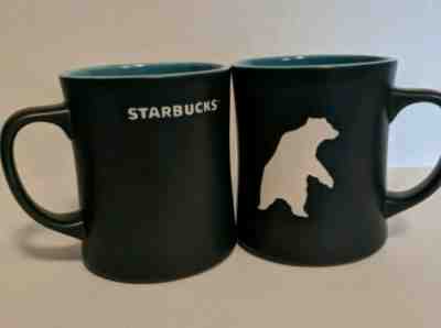 Starbucks 2012 Coffee Mug Yukon Polar Bear Set of 2.Bone China 16 oz Cups Black  - Sold on eBay Jun, 17th 2019 for $44.95