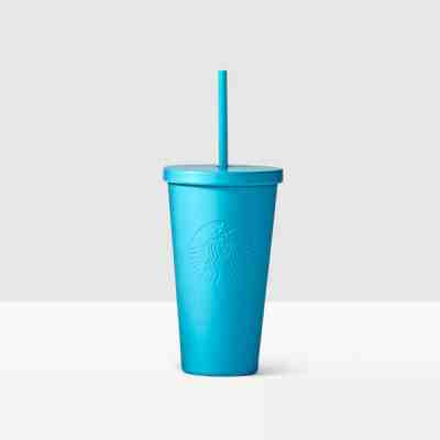 [Starbucks]  Aqua Blue Stainless Steel Cold Cup - 16 oz  - Sold on eBay Jun, 17th 2019 for $39.99