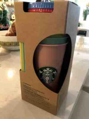 Starbucks 5 Pack Colour Changing Reusable Cold Cup With Color Lids Straws 24oz - Sold on eBay Jun, 16th 2019 for $79.99