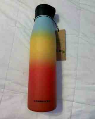 NEW Starbucks Rainbow stainless steel water bottle tumbler cold cup 591ml. - Sold on eBay Jun, 16th 2019 for $30.00