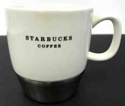 Starbucks 2006 Urban Desk Coffee Mug White Stainless Steel Nonslip Rubber Bottom - Sold on eBay Jun, 16th 2019 for $20.00
