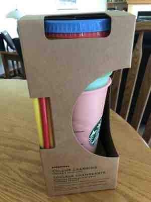 NEW! Starbucks COLOR CHANGING Cold Cup Collection 5 Pack Lid Straw 24oz RARE! - Sold on eBay Jun, 16th 2019 for $52.00