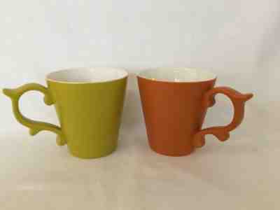 Starbucks Tazo LOT OF 2 ROCOCO TEA COFFEE CUPS MUGS NEW NO BOX ORANGE LIME GREEN - Sold on eBay Jun, 16th 2019 for $39.99