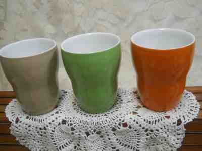 3 2008 Starbucks by Aida Double Wall Insulated Coffee Cups Green Orange Beige - Sold on eBay Jun, 16th 2019 for $24.99