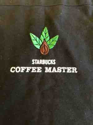 ORIGINAL Old Starbucks Black Apron Coffee Master Coffee Bean Logo No Pocket RARE - Sold on eBay Jun, 16th 2019 for $59.99