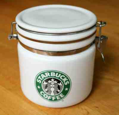 Starbucks Bee House Ceramic Coffee Canister Mermaid Siren Logo 5.5" Tall  - Sold on eBay Jun, 16th 2019 for $24.99