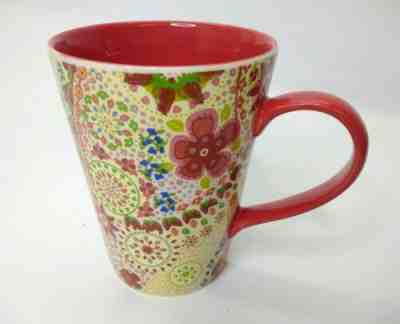 Vtg Starbucks 2007 Red Floral Paisley 13oz Coffee Mug - Sold on eBay Jun, 16th 2019 for $21.00