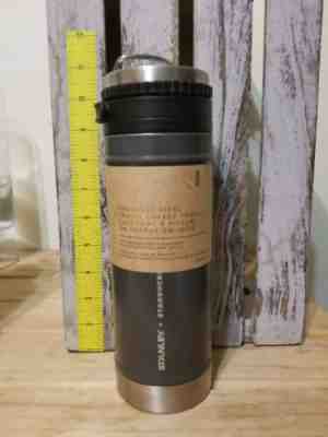  STARBUCKS GREY STAINLESS STEEL TRAVEL COFFEE PRESS 16 OZ RARE!! - Sold on eBay Jun, 16th 2019 for $39.99