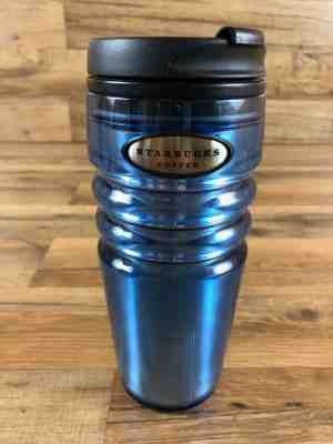 2004 Starbucks Blue Rippled Travel Coffee Mug 16oz Tumbler - Sold on eBay Jun, 16th 2019 for $16.97