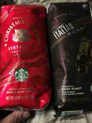 Starbucks 2018 Christmas Blend Whole Bean Coffee Dark Roast 16 oz Italian - Sold on eBay Jun, 16th 2019 for $15.00