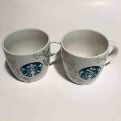 NEW Starbucks 14oz Ceramic Coffee Tea Mug Cup White Swirl Siren Mermaid Set Of 2 - Sold on eBay Jun, 16th 2019 for $16.00
