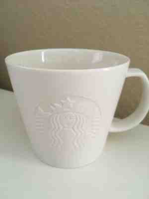 STARBUCKS 2015 ETCHED MERMAID EMBOSSED Mug Cup White 12oz. - Sold on eBay Jun, 16th 2019 for $15.00