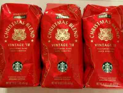 Starbucks Christmas Blend Vintage 2018 Ground 1 lb x 3  Free Shipping - Sold on eBay Jun, 16th 2019 for $45.00