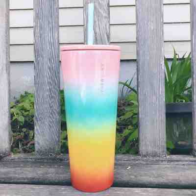 Starbucks 2019 Venti Rainbow Tumbler Venti 24 oz Stainless Steel Cold Cup Summer - Sold on eBay Jun, 16th 2019 for $39.99