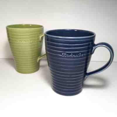 2009 Starbucks Design House Stockholm 12oz Ceramic Ring Stripe Mugs Set Of 2 - Sold on eBay Jun, 16th 2019 for $15.00