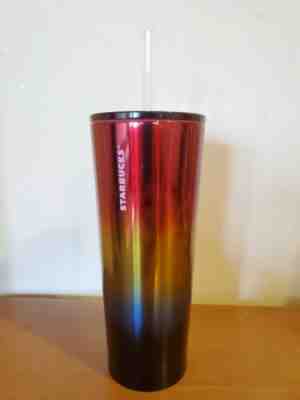 Starbucks Stainless Steel Pride Rainbow Cold Cup Tumbler Venti 24oz Summer 2019 - Sold on eBay Jun, 15th 2019 for $39.99