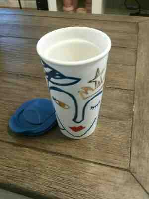 STARBUCKS 2016 Ceramic Travel Tumbler Mug SIREN Mermaid Swarovski Crystal Lips - Sold on eBay Jun, 15th 2019 for $34.88