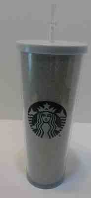 Starbucks Silver Glitter 20oz Cold Cup Drink Tumbler With Straw Holiday 2018  - Sold on eBay Jun, 15th 2019 for $20.00