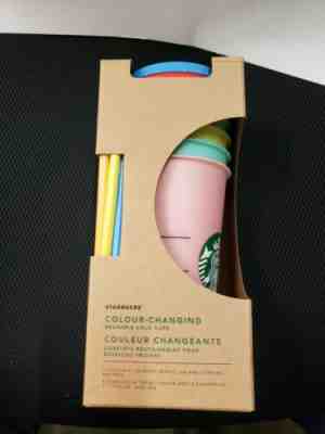 STARBUCKS REUSABLE COLOR CHANGING CUPS 5 PACK NEW 24OZ VENTI NIB - Sold on eBay Jun, 15th 2019 for $74.95