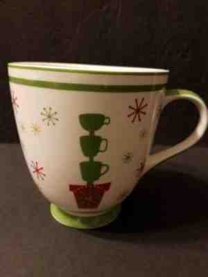 HTF Starbucks 2006 Footed Holiday Mug 16 oz COFFEE CUP TOPIARY White Red & Green - Sold on eBay Jun, 15th 2019 for $17.15