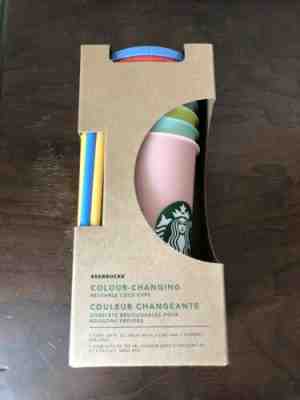 Starbucks Color Changing Reusable Cold Cups With Lids/Straws 5 Cups Brand New!!! - Sold on eBay Jun, 15th 2019 for $77.00