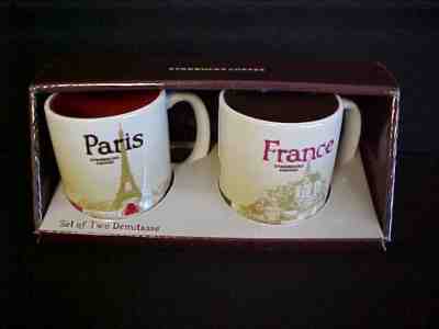 STARBUCKS SET OF TWO DEMITASSE 3oz. COLLECTOR CUPS PARIS FRANCE NEW - Sold on eBay Jun, 15th 2019 for $25.95