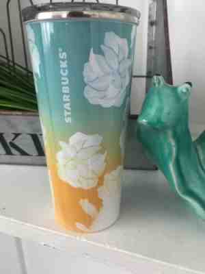 NEW STARBUCKS STAINLESS STEEL DESERT FLORAL CACTUS Sunprint TUMBLER 16 fl - Sold on eBay Jun, 15th 2019 for $23.04