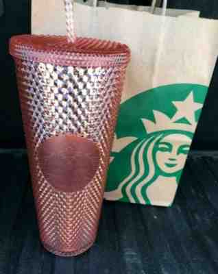 NEW *Rare* Starbucks Pink Iridescent Holographic Diamond Facet 24oz Cold Cup - Sold on eBay Jun, 15th 2019 for $38.99