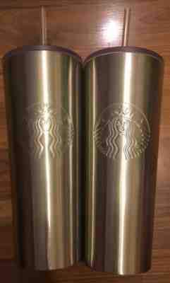 Starbucks Cold Tumbler - 24 oz Venti - Silver - Set of 2 - Sold on eBay Jun, 15th 2019 for $21.99