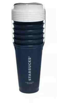 ??Starbucks Coffee Reusable Cup Plastic Navy Blue 16 oz 5 Pack Travel Grande - Sold on eBay Jun, 15th 2019 for $18.97