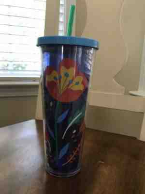 NEW Starbucks 2018 Cold Cup Summer Flower Blue Tumbler 24 oz - Sold on eBay Jun, 15th 2019 for $18.00