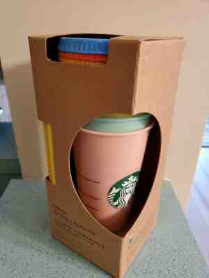 Starbucks Color Changing Reusable Cold Cup Collection Pack of 5 Lids Straws 24oz - Sold on eBay Jun, 15th 2019 for $57.00