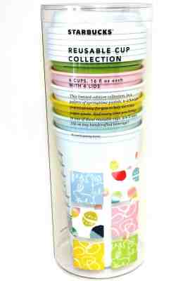 Starbucks Reusable Spring Cups Easter Travel Lids Set Pastel 6 Cups - Sold on eBay Jun, 15th 2019 for $29.99