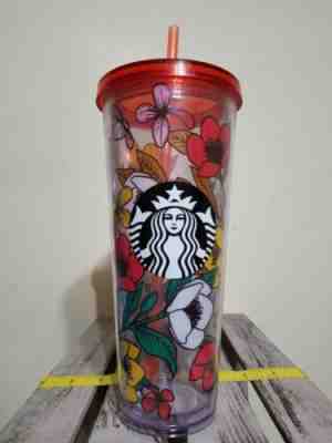 STARBUCKS  SPRING FLOWERS VENTI COLD CUP TUMBLER  24 Oz SPRING 2019 - Sold on eBay Jun, 15th 2019 for $22.99