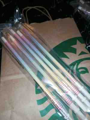 Starbucks Rainbow Stripe Cold Cup Straw - Set of 5- Summer 2019 RARE - Sold on eBay Jun, 14th 2019 for $15.00