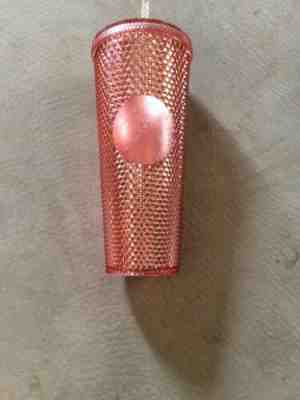 Starbucks Pink Tumbler 2019 Rose Gold Radiant Iridescent Jeweled 24oz Cold Cup - Sold on eBay Jun, 14th 2019 for $29.89