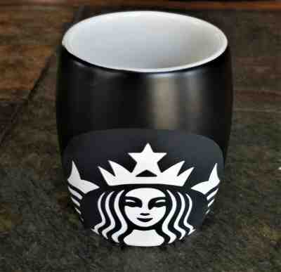 2011 Starbucks Black Matte Barrel 12 oz Coffee Mug/Cup-Etched Mermaid Siren - Sold on eBay Jun, 14th 2019 for $15.99