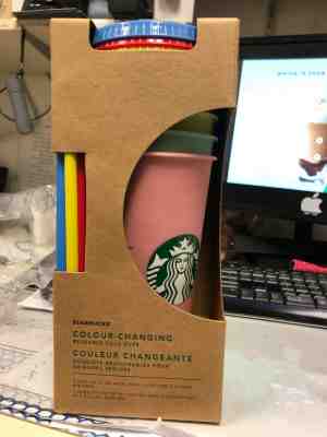 Starbucks Color Changing Reusable Cold Cup Collection Pack of 5 Lids Straws 24oz - Sold on eBay Jun, 14th 2019 for $61.00